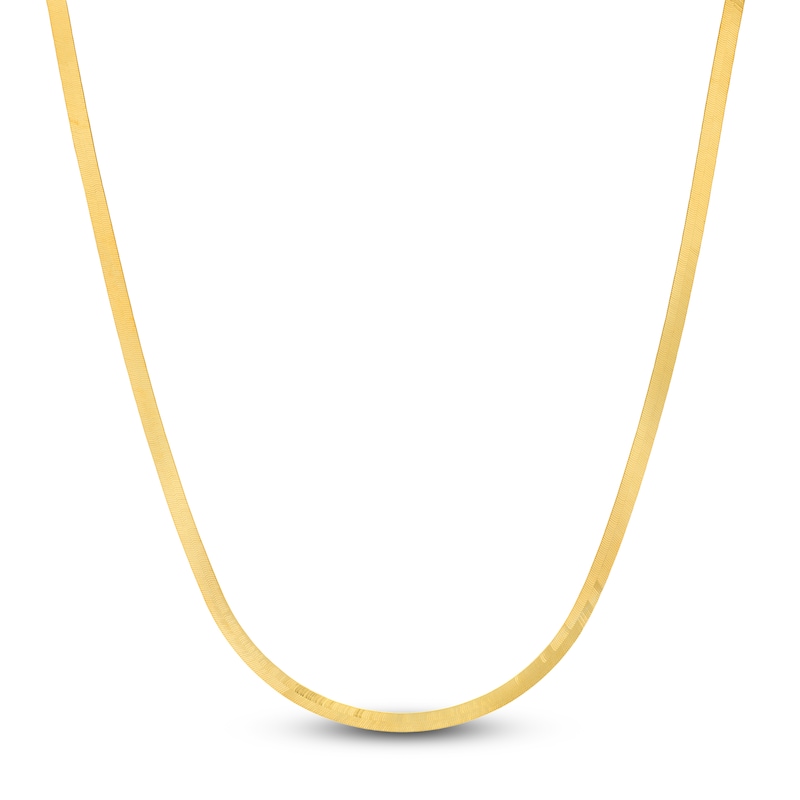 Main Image 1 of Solid Herringbone Chain Necklace 14K Yellow Gold 20" 5.1mm