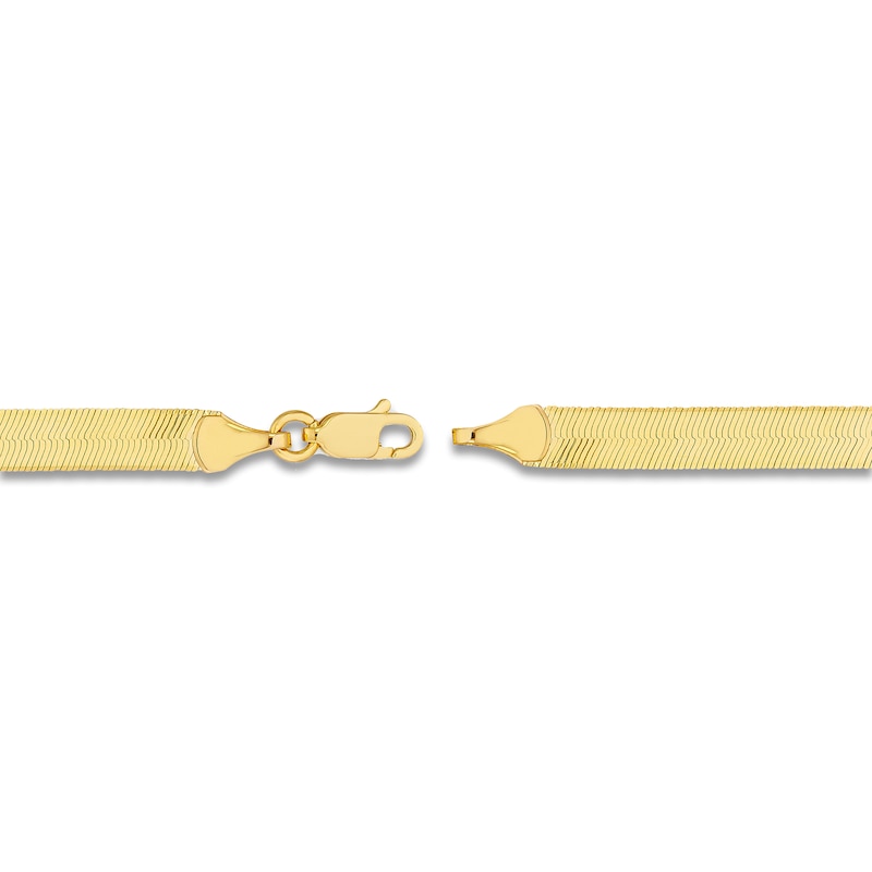 Main Image 3 of Solid Herringbone Chain Necklace 14K Yellow Gold 20" 5.1mm