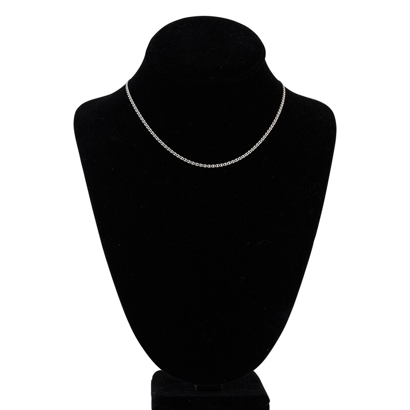 Main Image 4 of Flat Solid Mariner Chain Necklace 14K White Gold 16" 2.2mm