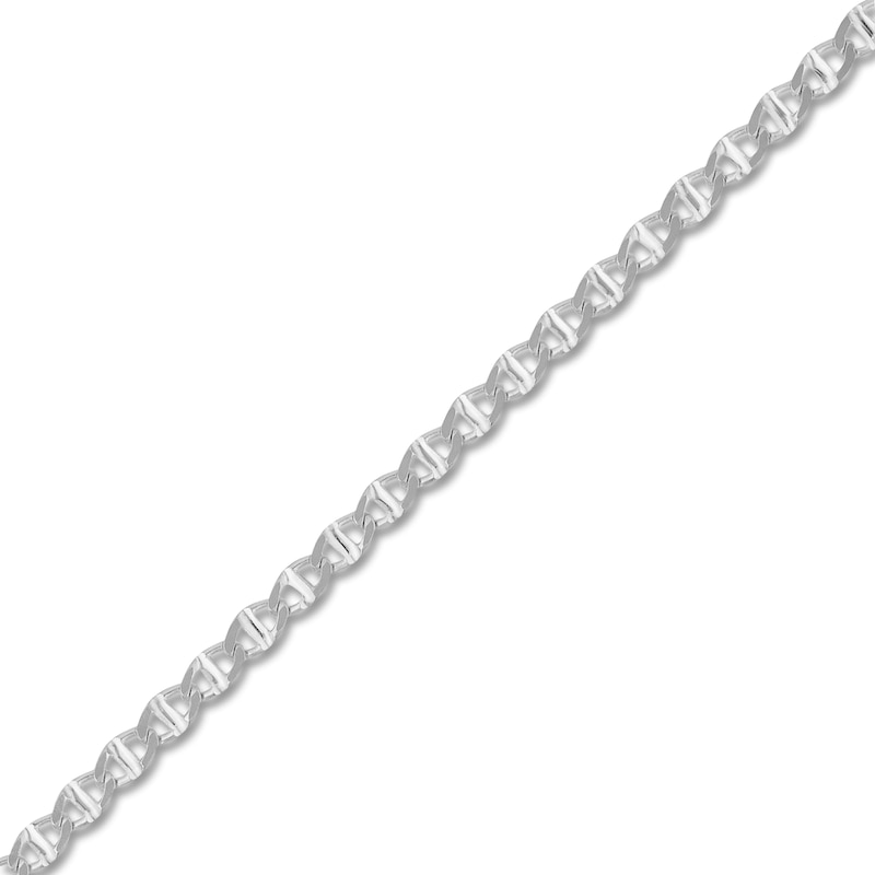 Main Image 2 of Flat Solid Mariner Chain Necklace 14K White Gold 18" 2.2mm
