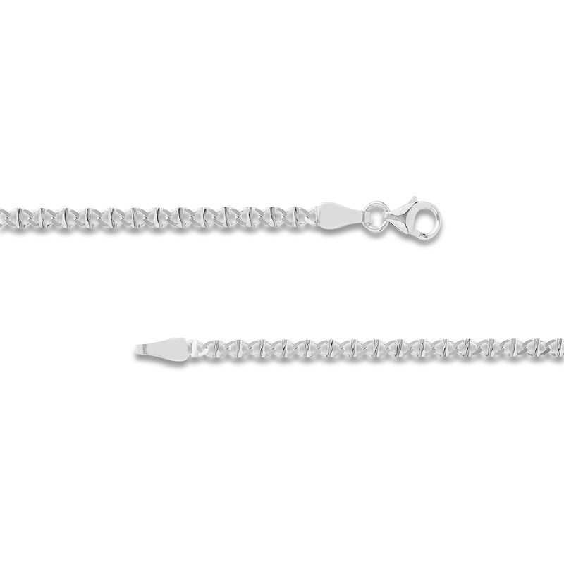 Main Image 3 of Flat Solid Mariner Chain Necklace 14K White Gold 20" 2.2mm