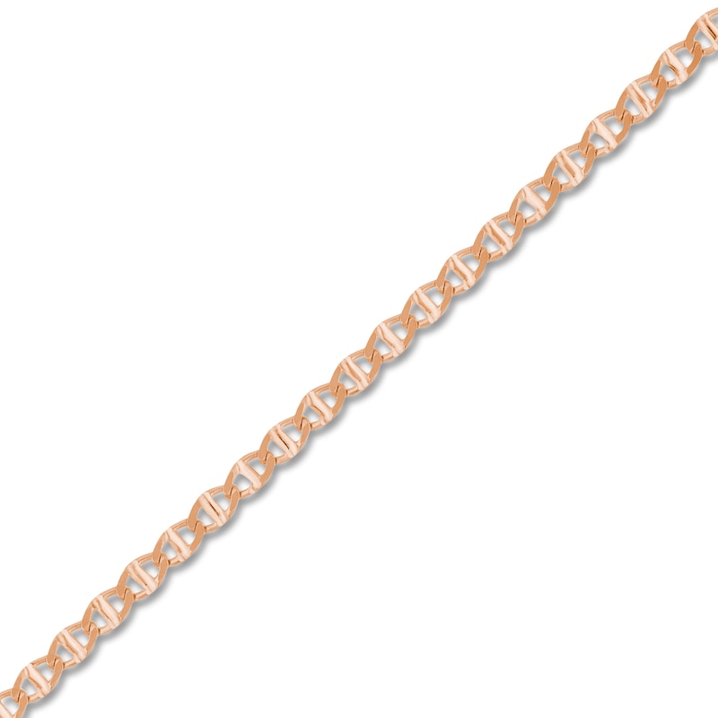 Main Image 2 of Flat Solid Mariner Chain Necklace 14K Rose Gold 16" 2.2mm