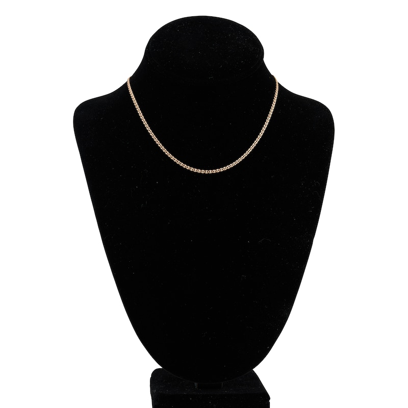 Main Image 4 of Flat Solid Mariner Chain Necklace 14K Rose Gold 16" 2.2mm