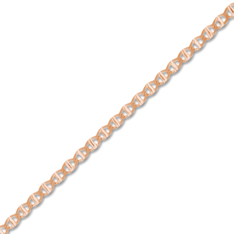 Main Image 2 of Flat Solid Mariner Chain Necklace 14K Rose Gold 20" 2.2mm