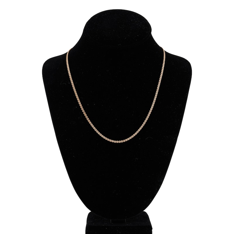 Main Image 4 of Flat Solid Mariner Chain Necklace 14K Rose Gold 20" 2.2mm
