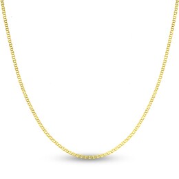 Flat Mariner Chain Necklace 14K Yellow Gold 18&quot;