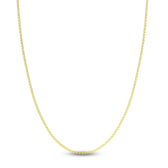 Flat Solid Mariner Chain Necklace 14K Yellow Gold 20" 2.2mm
