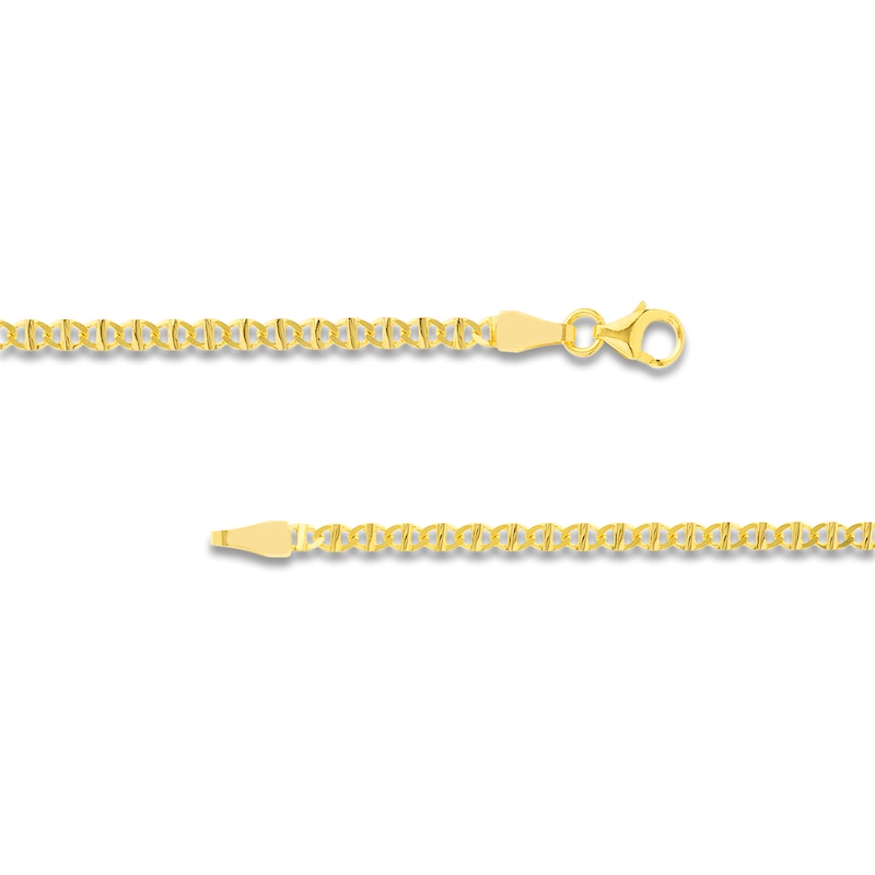 Main Image 3 of Flat Solid Mariner Chain Necklace 14K Yellow Gold 20" 2.2mm