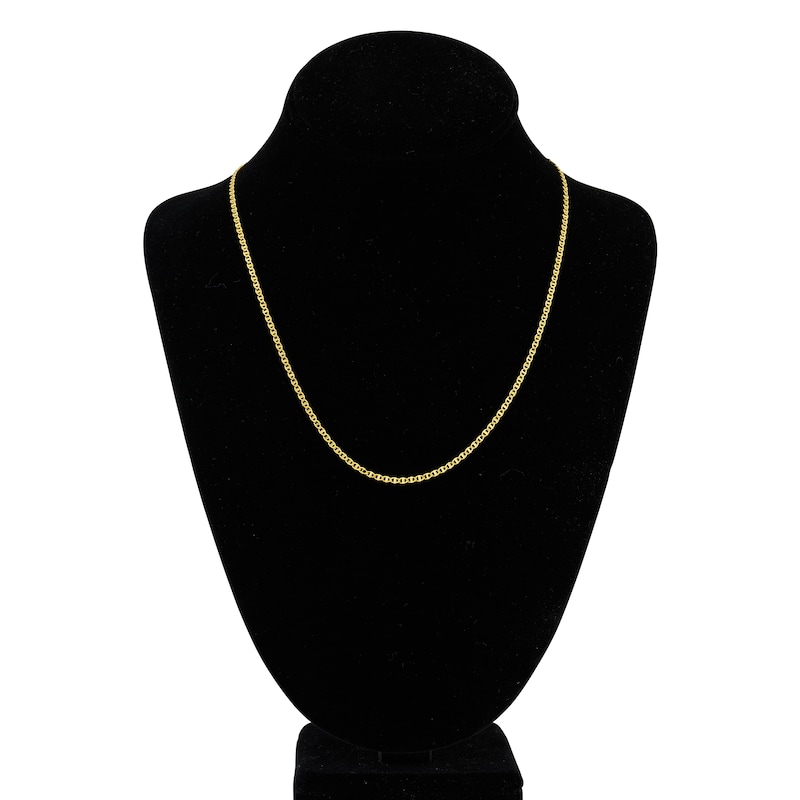 Main Image 4 of Flat Solid Mariner Chain Necklace 14K Yellow Gold 20" 2.2mm