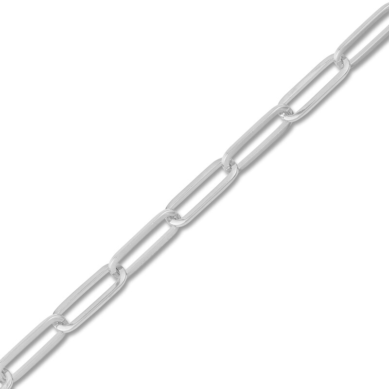 Main Image 2 of Solid Paperclip Chain Necklace 14K White Gold 16" 3.85mm