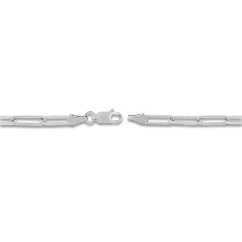 Main Image 3 of Solid Paperclip Chain Necklace 14K White Gold 16" 3.85mm