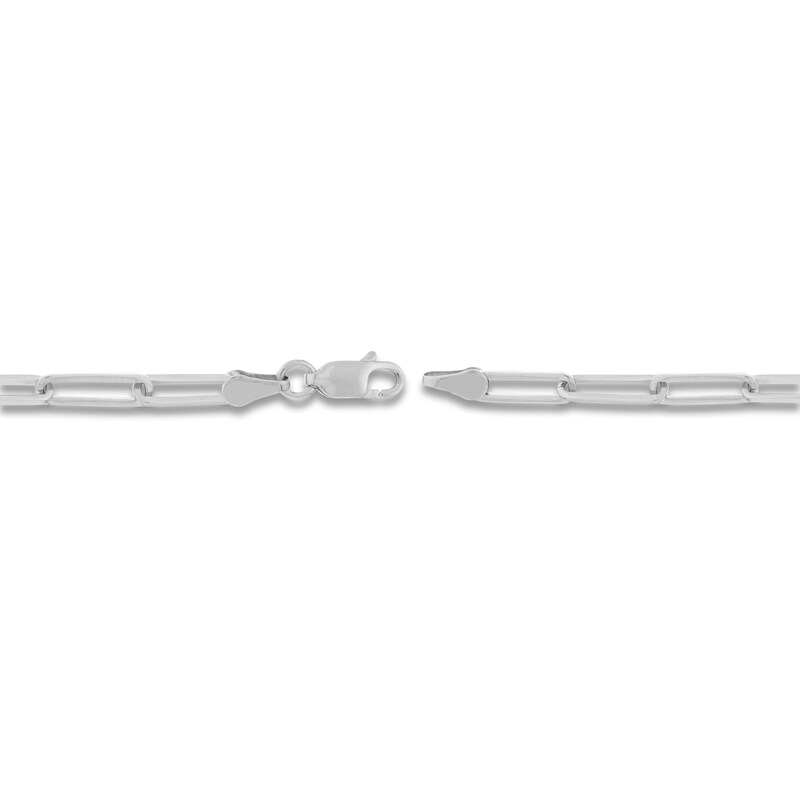 Main Image 3 of Solid Paperclip Chain Necklace 14K White Gold 20" 3.85mm