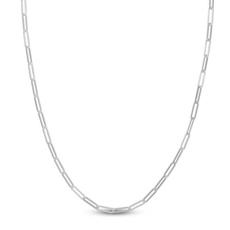 Solid Paperclip Chain Necklace 14K White Gold 24" Jared