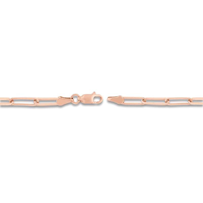 Main Image 3 of Solid Paperclip Chain Necklace 14K Rose Gold 16" 3.85mm