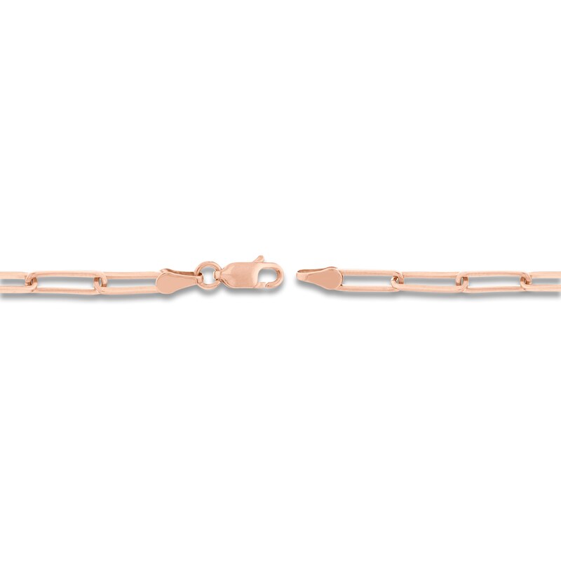 Main Image 3 of Solid Paperclip Chain Necklace 14K Rose Gold 18" 3.85mm