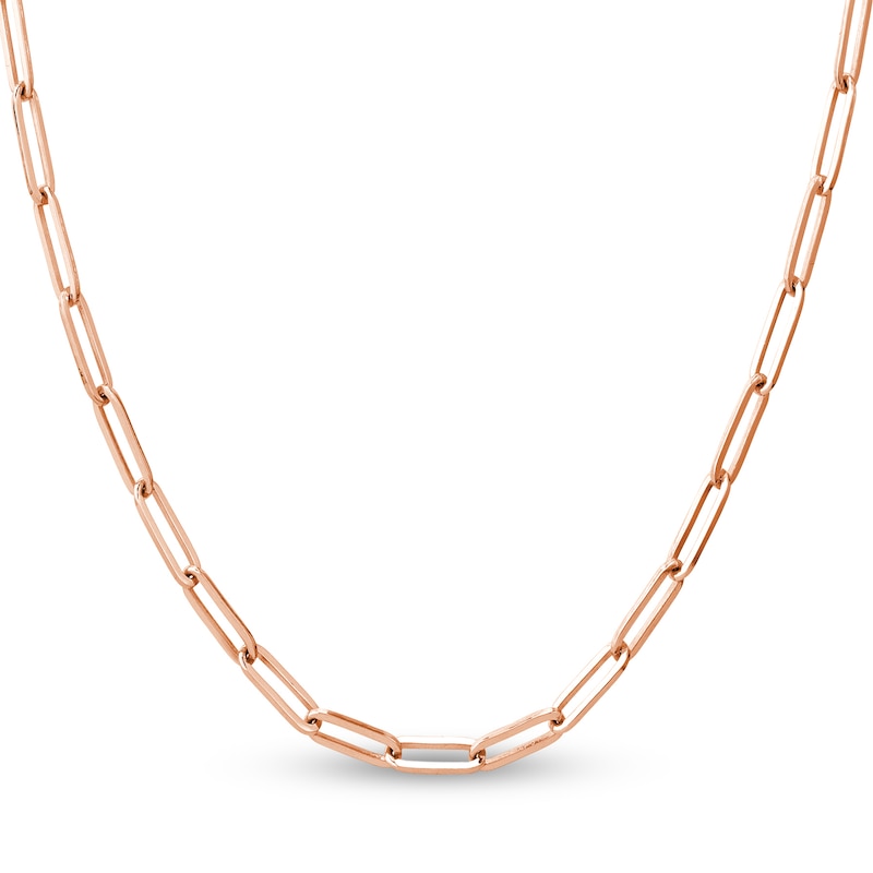 Main Image 1 of Solid Paperclip Chain Necklace 14K Rose Gold 20" 3.85mm