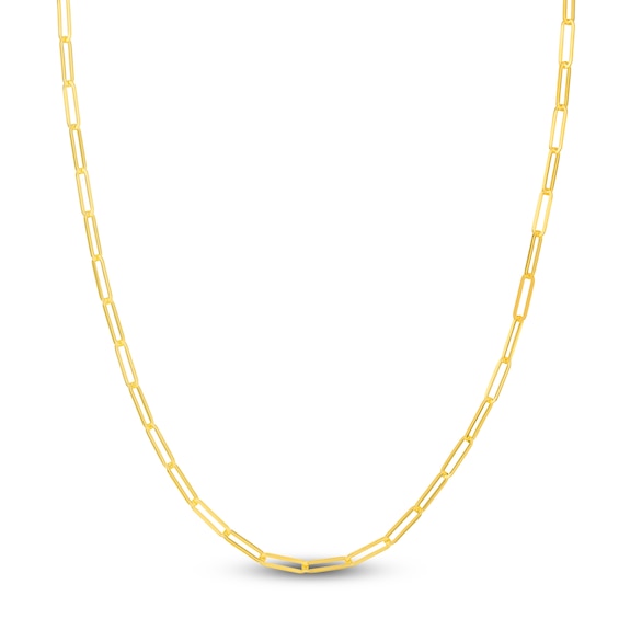 Solid Paperclip Chain Necklace 14K Yellow Gold 18" 3.85mm