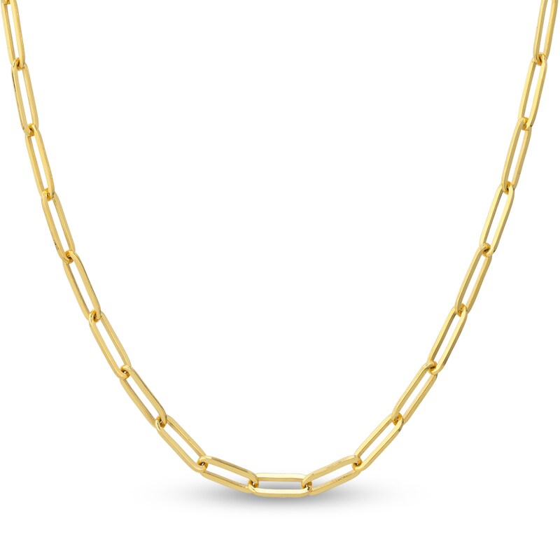 Main Image 1 of Solid Paperclip Chain Necklace 14K Yellow Gold 18" 3.85mm
