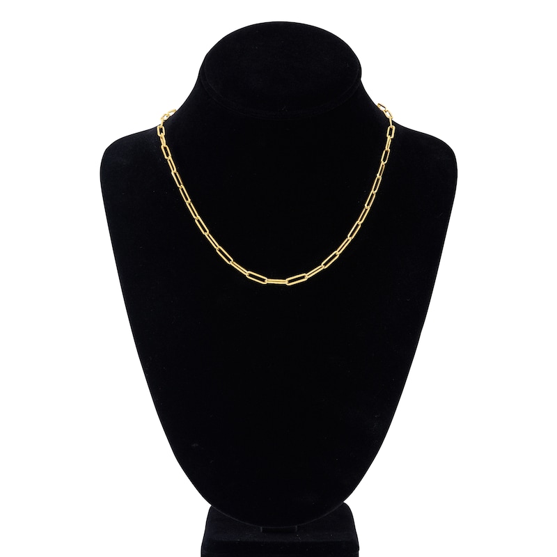 Main Image 4 of Solid Paperclip Chain Necklace 14K Yellow Gold 18" 3.85mm