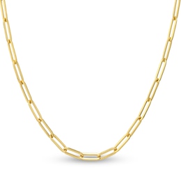 Solid Paperclip Chain Necklace 14K Yellow Gold 20" 3.85mm