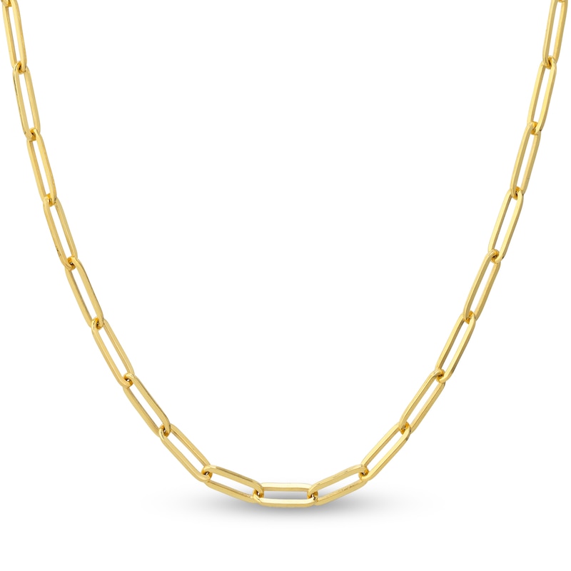Main Image 1 of Solid Paperclip Chain Necklace 14K Yellow Gold 24" 3.85mm