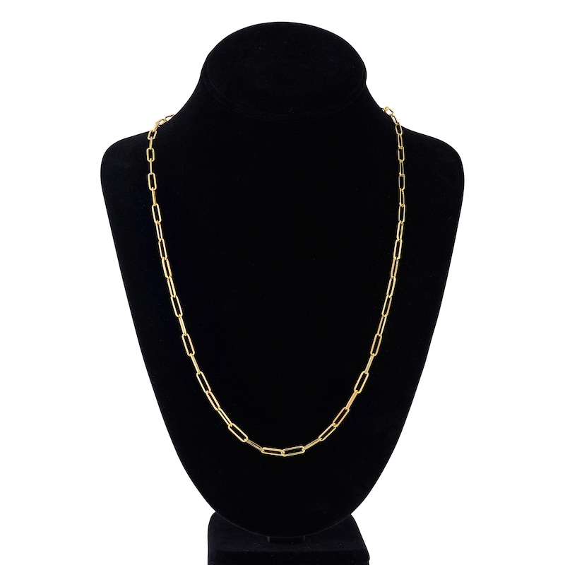Main Image 4 of Solid Paperclip Chain Necklace 14K Yellow Gold 24" 3.85mm