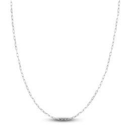 Solid Paperclip Chain Necklace 14K White Gold 16" 1.95mm