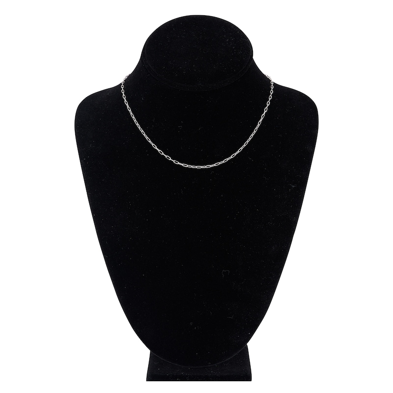 Main Image 4 of Solid Paperclip Chain Necklace 14K White Gold 16" 1.95mm
