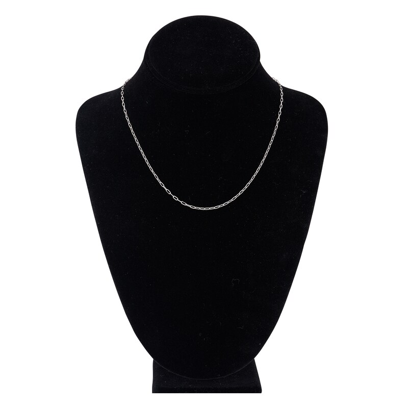 Main Image 4 of Solid Paperclip Chain Necklace 14K White Gold 18" 1.95mm