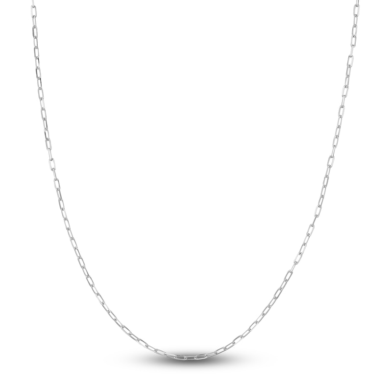 Main Image 1 of Solid Paperclip Chain Necklace 14K White Gold 24" 1.95mm