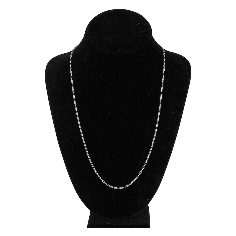 Main Image 4 of Solid Paperclip Chain Necklace 14K White Gold 24" 1.95mm