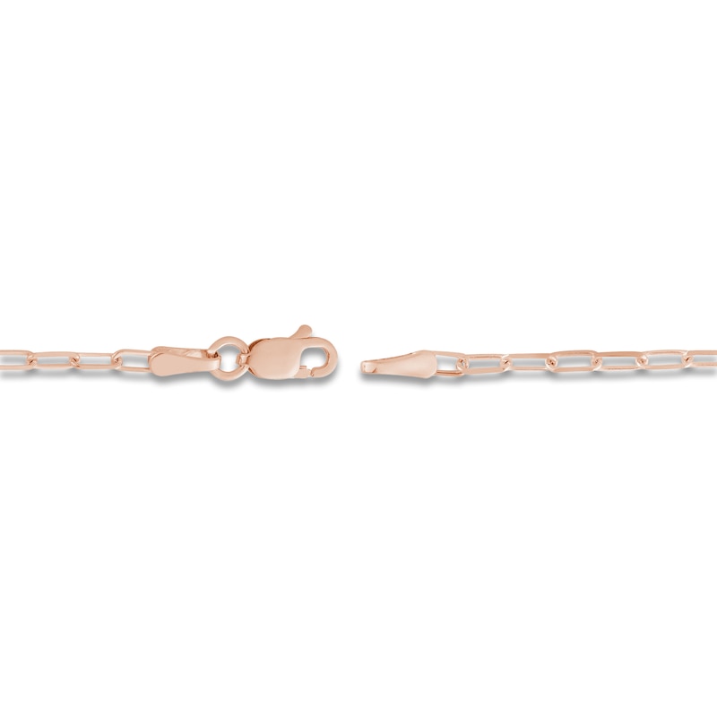 Main Image 3 of Solid Paperclip Chain Necklace 14K Rose Gold 16" 1.95mm
