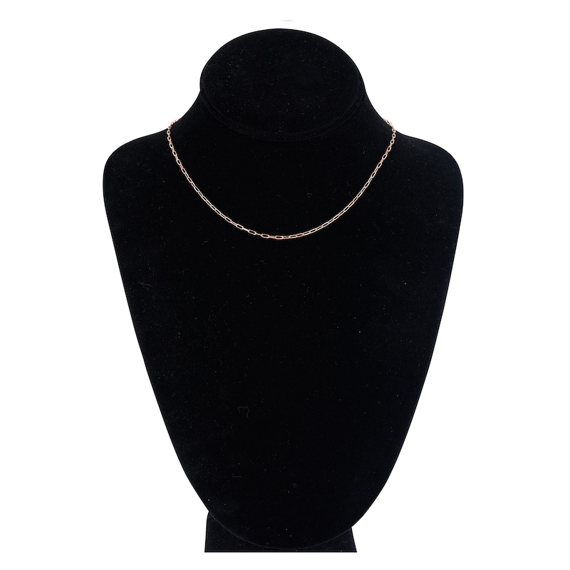 Main Image 4 of Solid Paperclip Chain Necklace 14K Rose Gold 16" 1.95mm