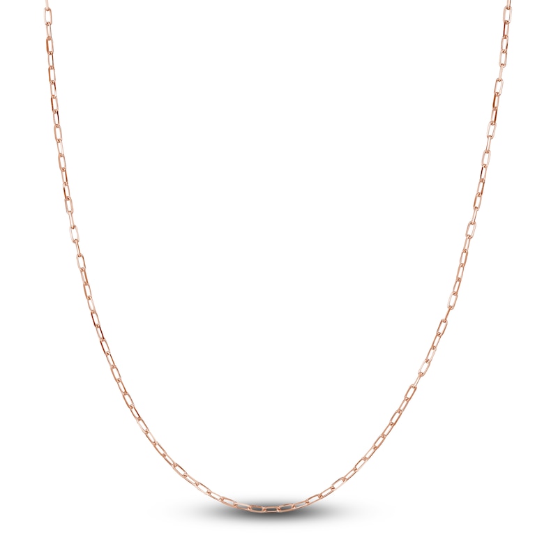 Solid Paperclip Chain Necklace 14K Rose Gold 18" 1.95mm