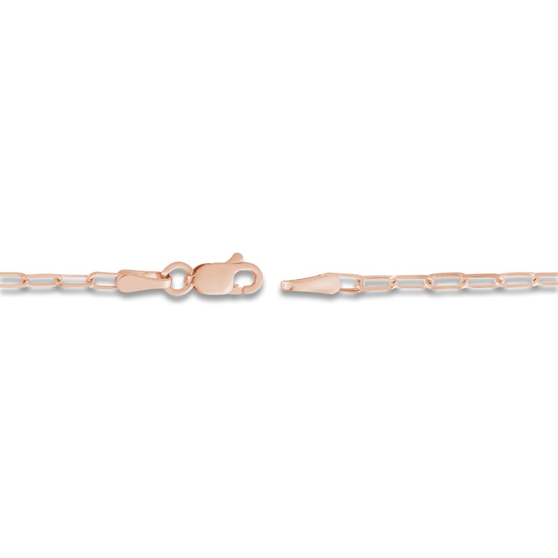 Main Image 3 of Solid Paperclip Chain Necklace 14K Rose Gold 18" 1.95mm