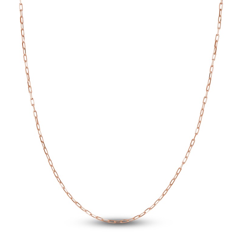 Paper Clip Chain Necklace 14K Rose Gold 22