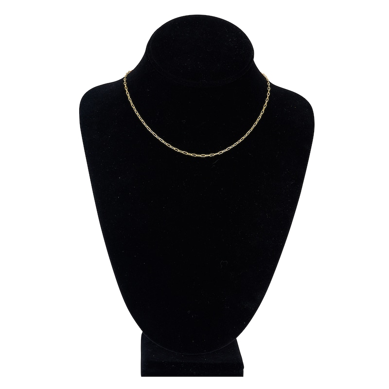 Main Image 4 of Solid Paperclip Chain Necklace 14K Yellow Gold 16" 1.95mm