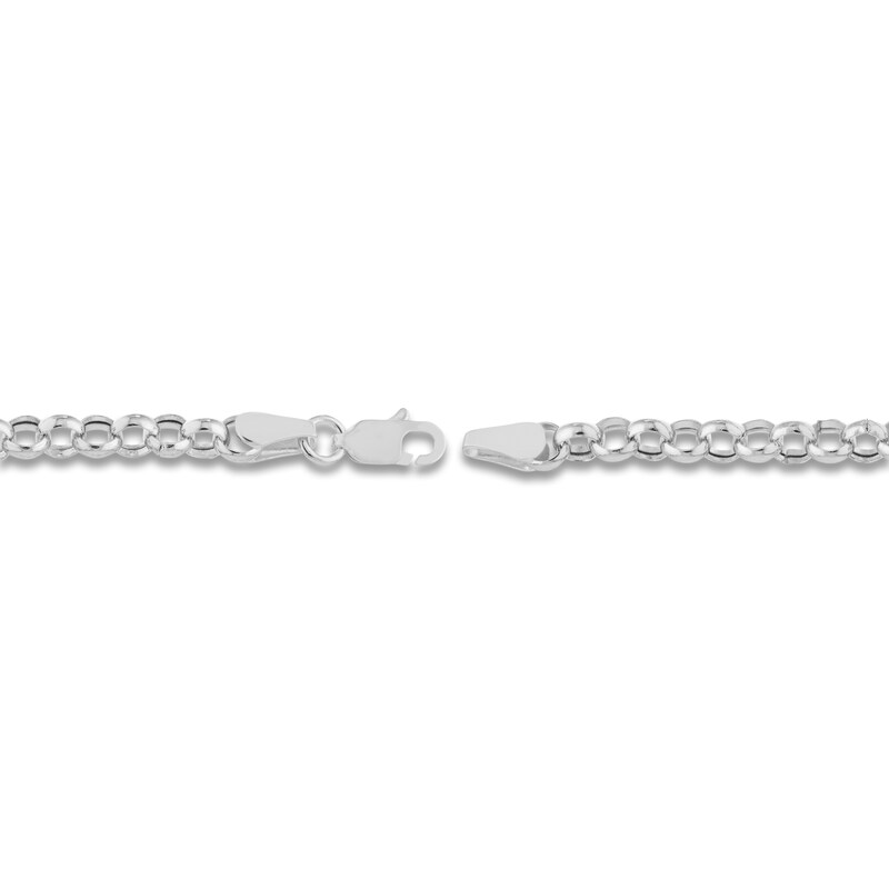Main Image 3 of Hollow Rolo Chain Necklace 14K White Gold 16" 3.8mm