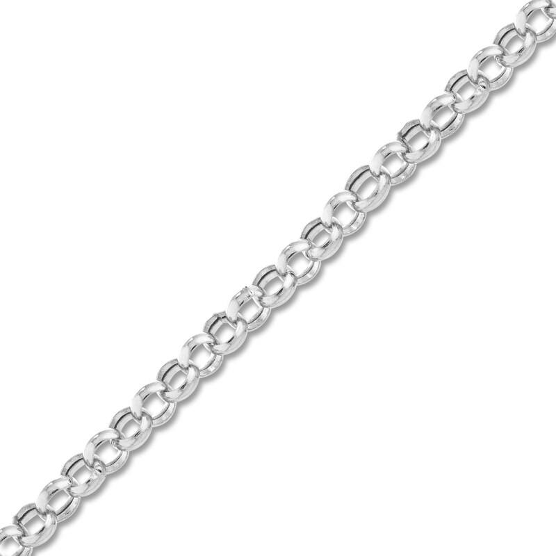 Main Image 2 of Hollow Rolo Chain Necklace 14K White Gold 18" 3.8mm