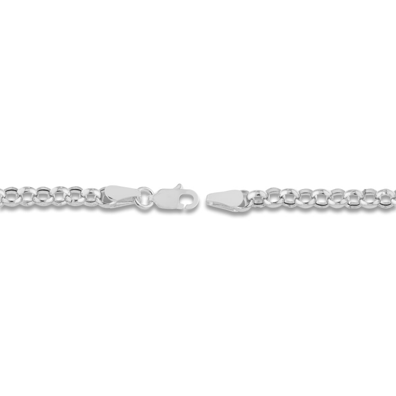 Main Image 3 of Hollow Rolo Chain Necklace 14K White Gold 24" 3.8mm