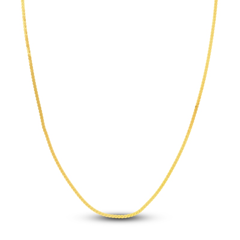 Main Image 1 of Solid Serpentine Chain Necklace 14K Yellow Gold 16" 2.07mm