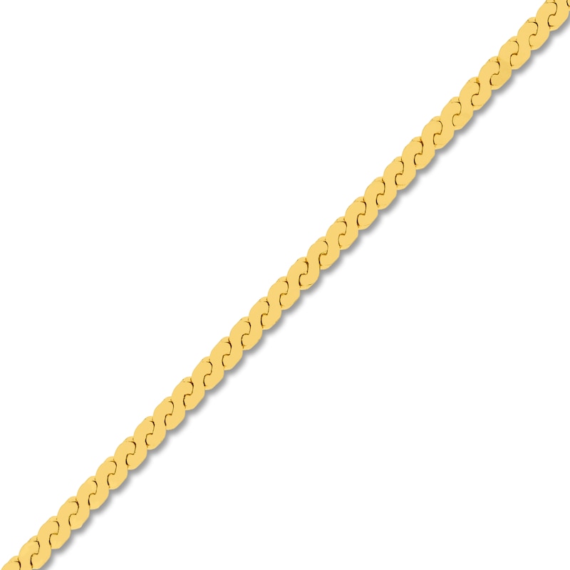 Solid Serpentine Chain Necklace 14K Yellow Gold 20" 2.07mm