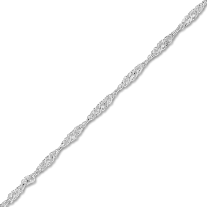 Main Image 2 of Solid Singapore Chain Necklace 14K White Gold 16" 1.15mm