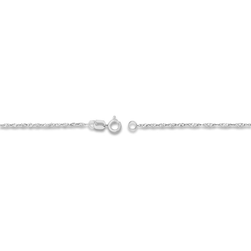 Main Image 3 of Solid Singapore Chain Necklace 14K White Gold 16" 1.15mm