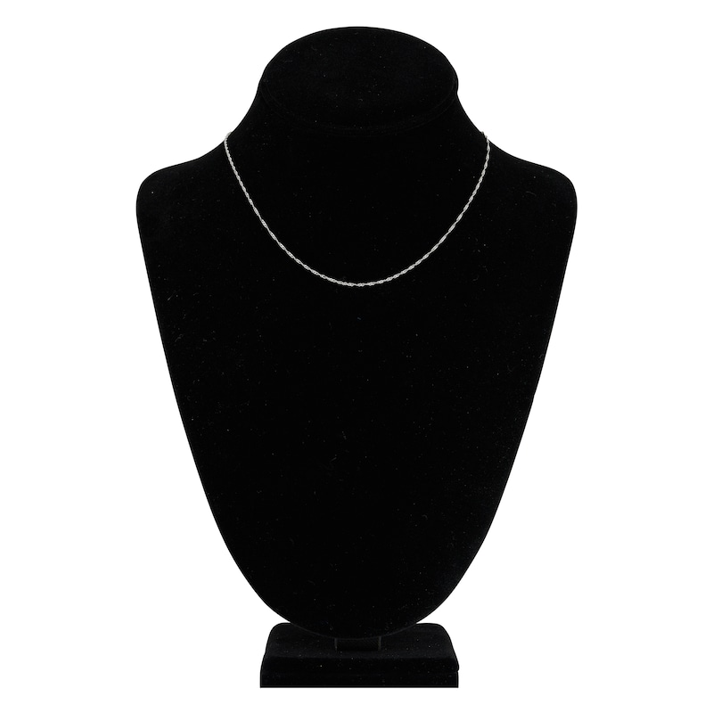 Main Image 4 of Solid Singapore Chain Necklace 14K White Gold 16" 1.15mm