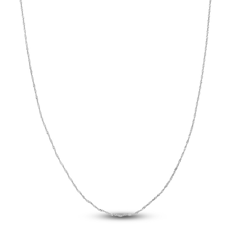 Main Image 1 of Solid Singapore Chain Necklace 14K White Gold 18&quot; 1.15mm