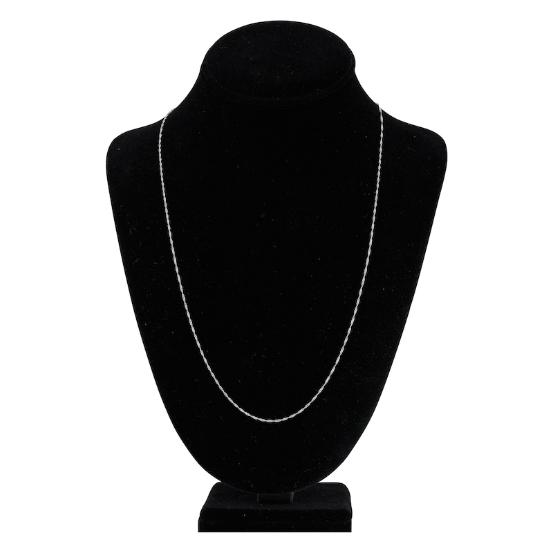 Main Image 4 of Solid Singapore Chain Necklace 14K White Gold 24" 1.15mm