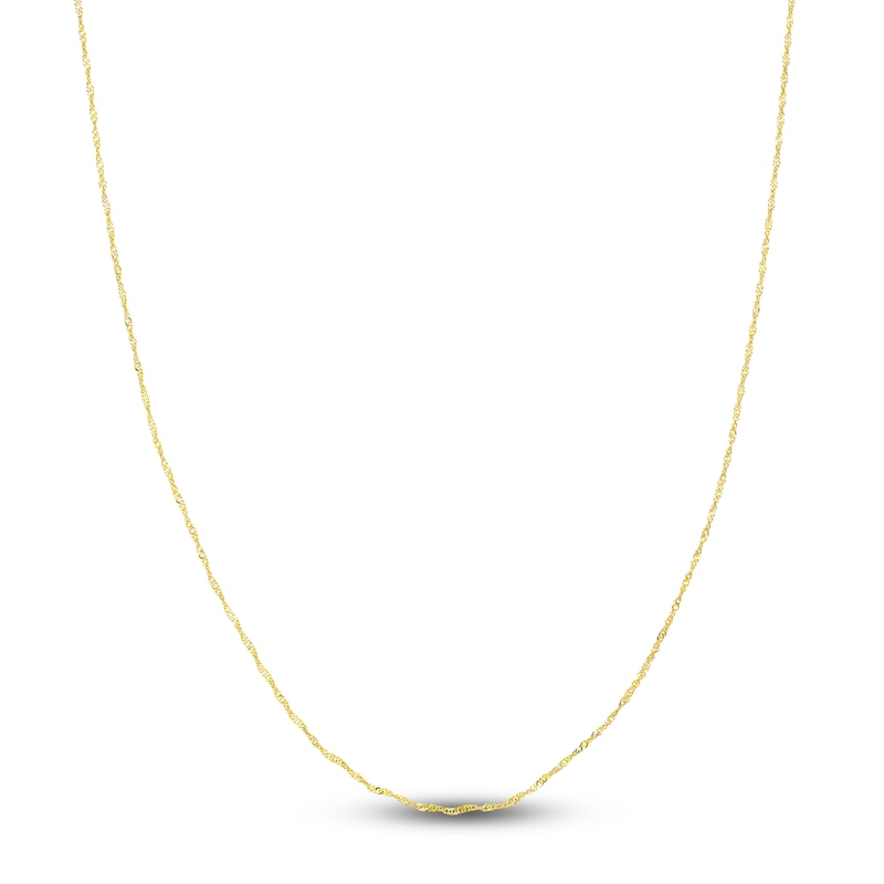 Main Image 1 of Solid Singapore Chain Necklace 14K Yellow Gold 16" 1.15mm