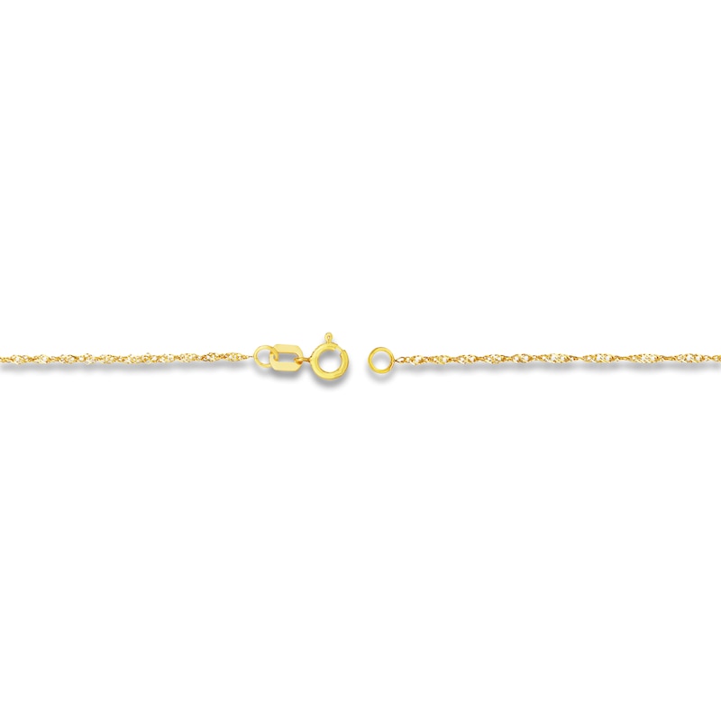 Main Image 3 of Solid Singapore Chain Necklace 14K Yellow Gold 16" 1.15mm