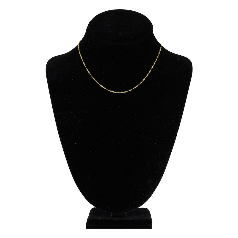 Main Image 4 of Solid Singapore Chain Necklace 14K Yellow Gold 16" 1.15mm